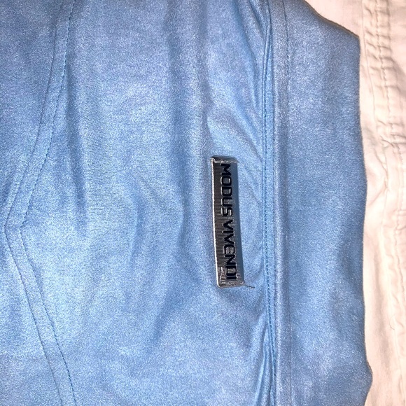 MODUS VIVENDI VEGAN SUEDE SHIRT LIGHT BLUE - Picture 4 of 8